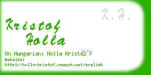 kristof holla business card